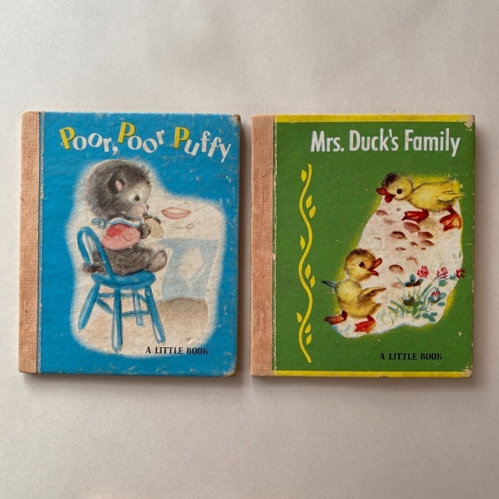 Vintage (1948) Set of (2) "A Little Book" Miniature Children's Books John Martin